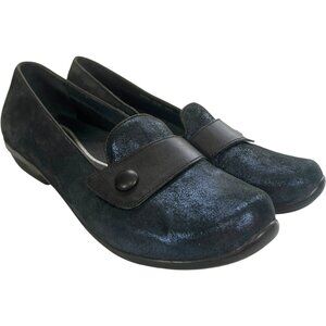 Dansko "Olena" Blue Glitter Leather Loafer Slip On Career EU 41 US 10.5-11
